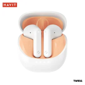 AUDIFONO HAVIT TW931 INALAMBRICO BT STEREO BLANCO C/NARANJA